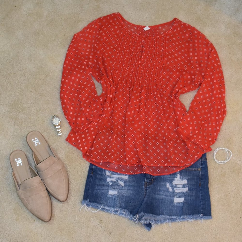 Red Old Navy Blouse Size L